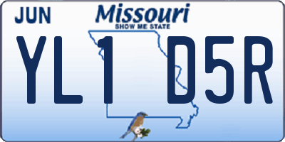 MO license plate YL1D5R