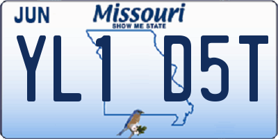 MO license plate YL1D5T