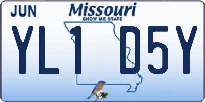 MO license plate YL1D5Y