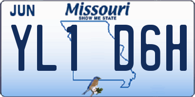MO license plate YL1D6H