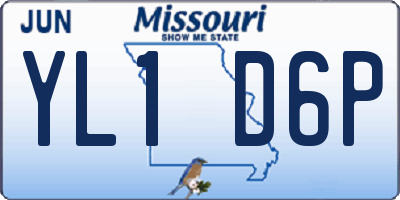 MO license plate YL1D6P