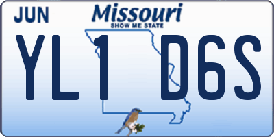 MO license plate YL1D6S
