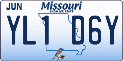 MO license plate YL1D6Y