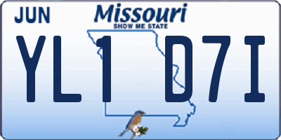 MO license plate YL1D7I