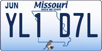 MO license plate YL1D7L