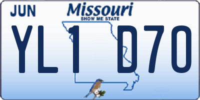 MO license plate YL1D7O
