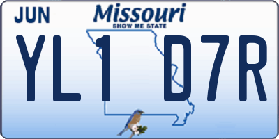 MO license plate YL1D7R