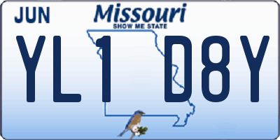 MO license plate YL1D8Y