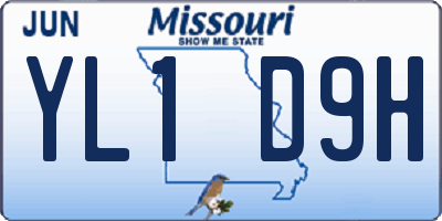 MO license plate YL1D9H