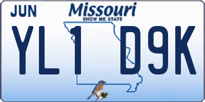 MO license plate YL1D9K