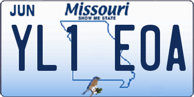 MO license plate YL1E0A