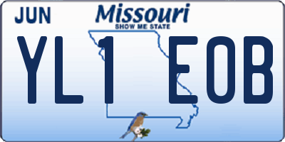 MO license plate YL1E0B