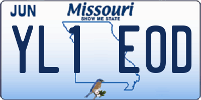MO license plate YL1E0D