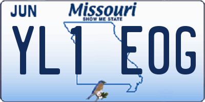 MO license plate YL1E0G