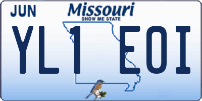 MO license plate YL1E0I