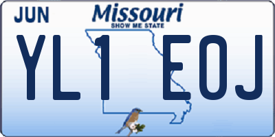 MO license plate YL1E0J