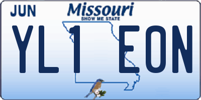 MO license plate YL1E0N
