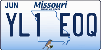 MO license plate YL1E0Q