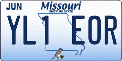 MO license plate YL1E0R
