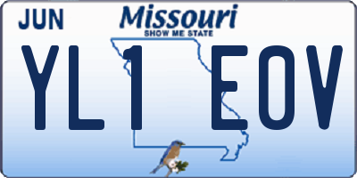 MO license plate YL1E0V