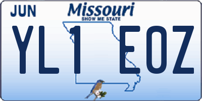 MO license plate YL1E0Z