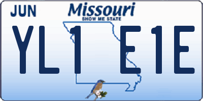 MO license plate YL1E1E