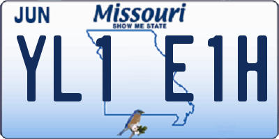 MO license plate YL1E1H