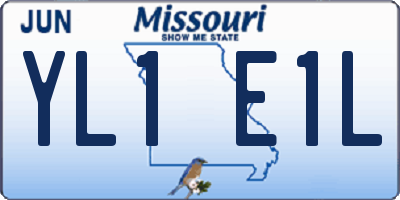 MO license plate YL1E1L
