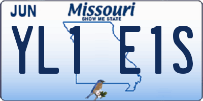 MO license plate YL1E1S