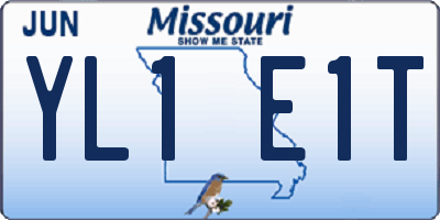 MO license plate YL1E1T