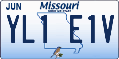 MO license plate YL1E1V