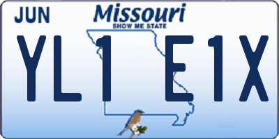 MO license plate YL1E1X