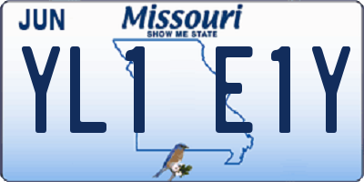 MO license plate YL1E1Y