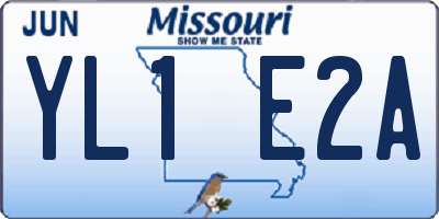 MO license plate YL1E2A