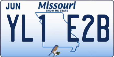 MO license plate YL1E2B