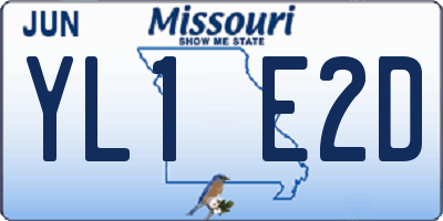 MO license plate YL1E2D
