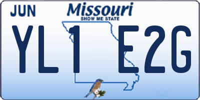 MO license plate YL1E2G