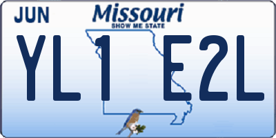 MO license plate YL1E2L