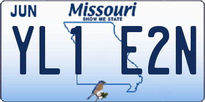 MO license plate YL1E2N