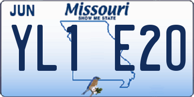MO license plate YL1E2O
