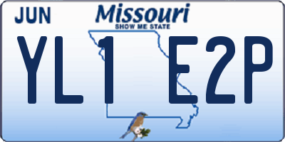 MO license plate YL1E2P