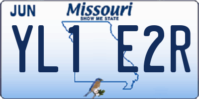 MO license plate YL1E2R