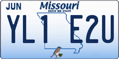 MO license plate YL1E2U