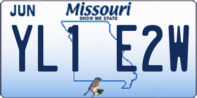 MO license plate YL1E2W