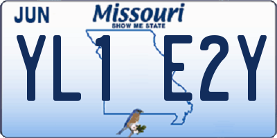 MO license plate YL1E2Y