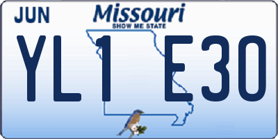 MO license plate YL1E3O