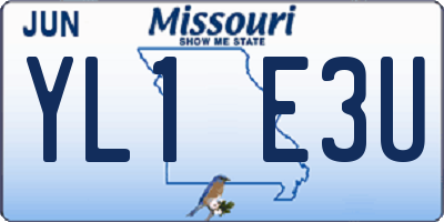 MO license plate YL1E3U