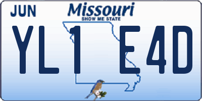 MO license plate YL1E4D