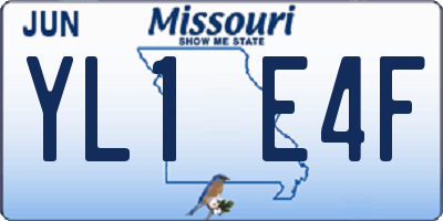 MO license plate YL1E4F