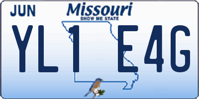 MO license plate YL1E4G